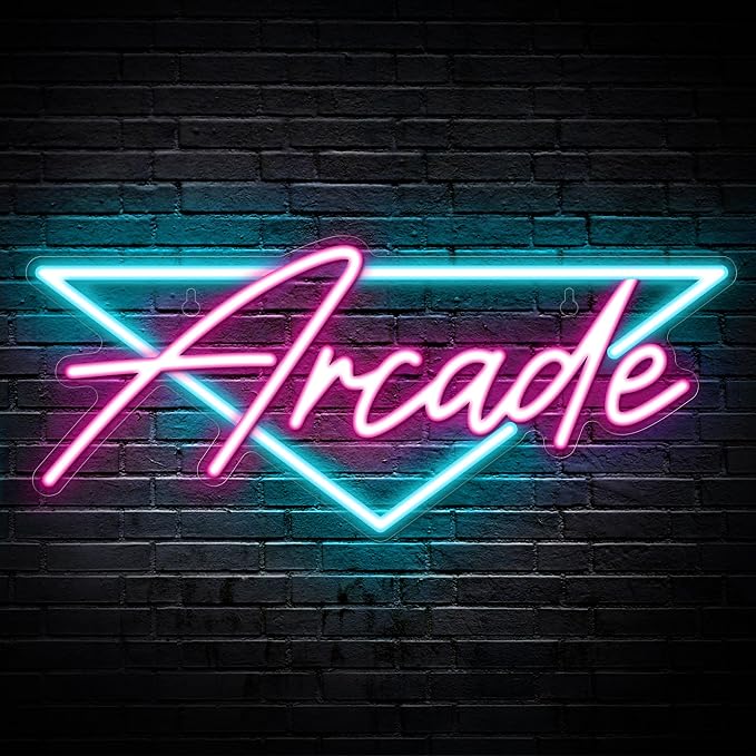 Kavaas Arcade Neon Sign, LED Arcade Signs for Arcade Room Decor | Retro Neon Sign for Boys Bedroom, Gaming Wall decor - Best Arcade Gifts for Teenage Boys, Christmas by Kavaas