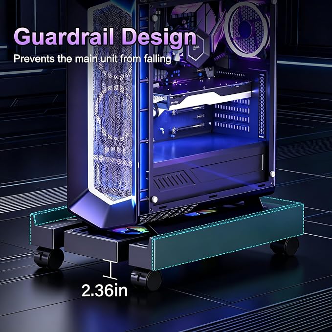 Adjustable PC Tower Stand with Cooling Fans, Fits Most PC - Image 6