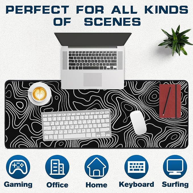 Mouse Pad Gaming - Desk Mat for Keyboard and Mouse - Large Mouse Pads for Desk, Gaming Mousepad with Non-Slip Base, Desks Pad (31.5" X 11.8") for Game, Office and Home - Image 6