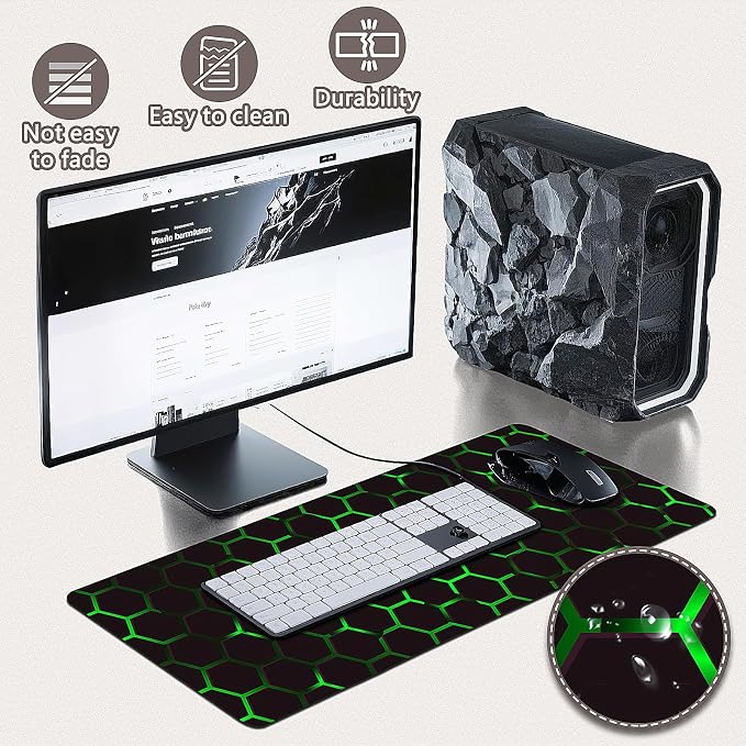 Mouse Pad Gaming - Desk Mat for Keyboard and Mouse - Large Mouse Pads for Desk, Gaming Mousepad with Non-Slip Base, Desks Pad (31.5" X 11.8") for Game, Office and Home - Image 4