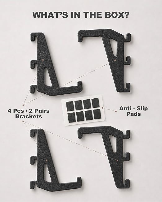 Keyboard Holder Display, Storage Hook for IKEA SKADIS | Black | Pegboard Accessories |Keyboard Stand | Skadis Accessories, Gaming Office | 4PCS - Image 6