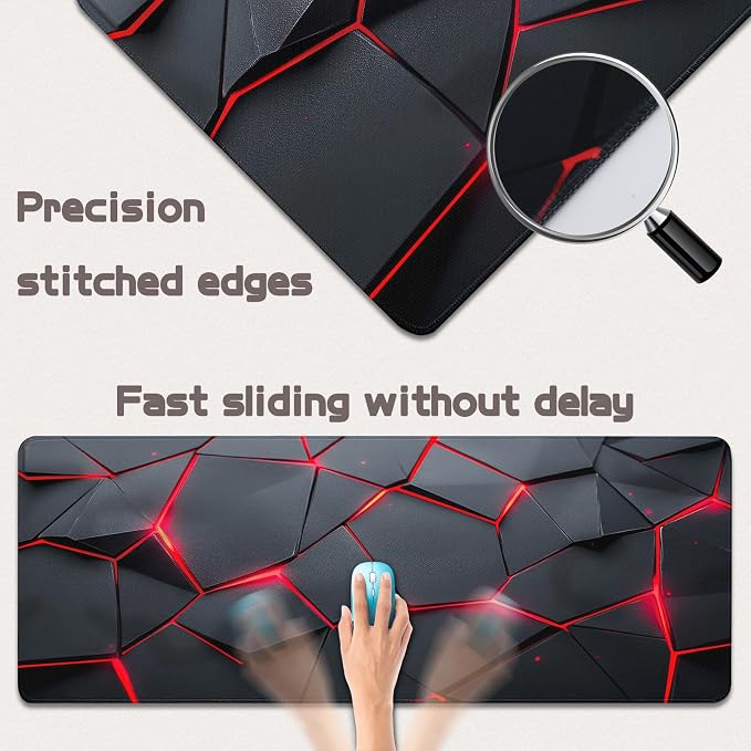 Mouse Pad Gaming - Desk Mat for Keyboard and Mouse - Large Mouse Pads for Desk, Gaming Mousepad with Non-Slip Base, Desks Pad (31.5" X 11.8") for Game, Office and Home - Image 3