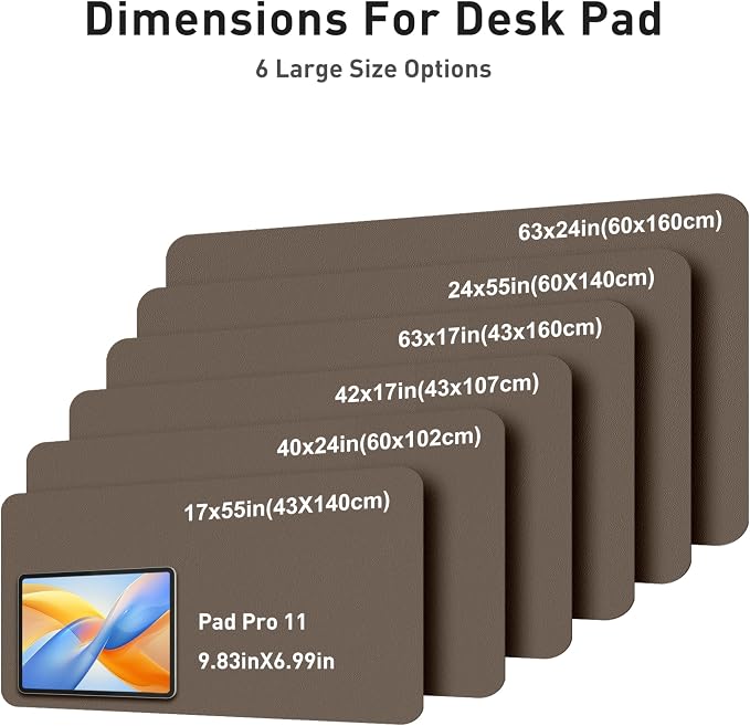 Aothia Faux Leather Desk Mat - Large Mouse Pad, Non-Slip PU Leather Blotter, Waterproof Writing Surface for Office and Home (Coffee, 42" x 17") - Image 5