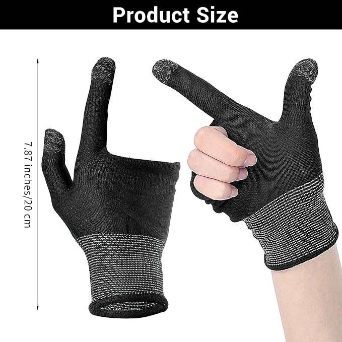 Ptwola Ultra-Thin Mobile Gaming Gloves Touchscreen Gaming Gloves Anti-Sweat Mobile Finger Sleeve Breathable - Image 2
