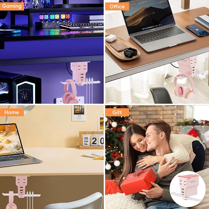 Multi-Function Desk Headphone Hanger Hook Gaming Office - Image 9