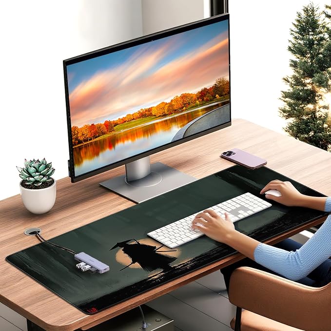 35.4 x 15.7 inch, XXL Extra-Large Gaming Mousepad, Featuring a Japanese Lone Samurai Design, a wear-Resistant, Scratch-Resistant, and Waterproof Surface, and a Non-Slip Rubber Base. - Image 2