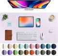 Aothia Faux Leather Desk Mat - Large Mouse Pad, Non-Slip PU Leather Blotter, Waterproof Writing Surface for Office and Home (Soft Lavender, 40" x 24") by AothiaSimpleNaturalUnique