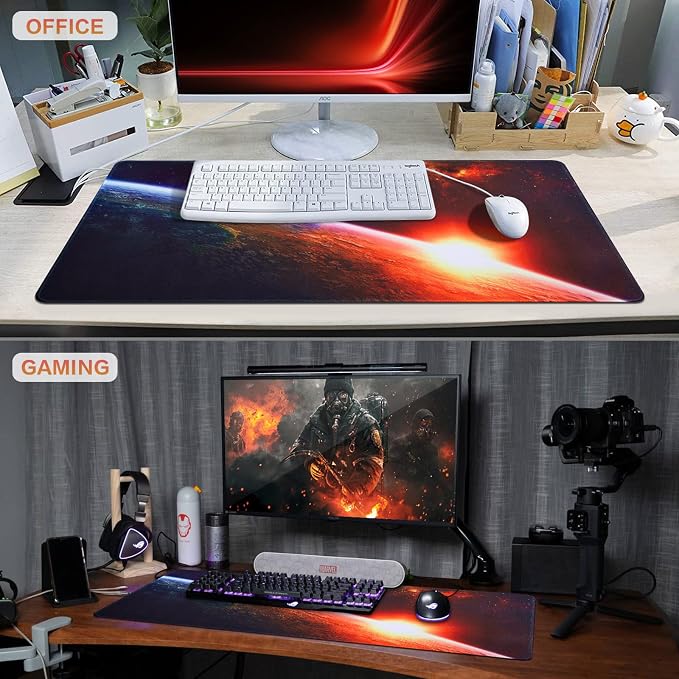 Canjoy Gaming Mouse Pad, 31.5x15.7in Large Mouse Pads for Desk Keyboard Pad | Desk Mat for Keyboard and Mouse Computer Big Full Size Desk Pad with Non-Slip Rubber Base and Stitched Edge for Home Office - Image 7