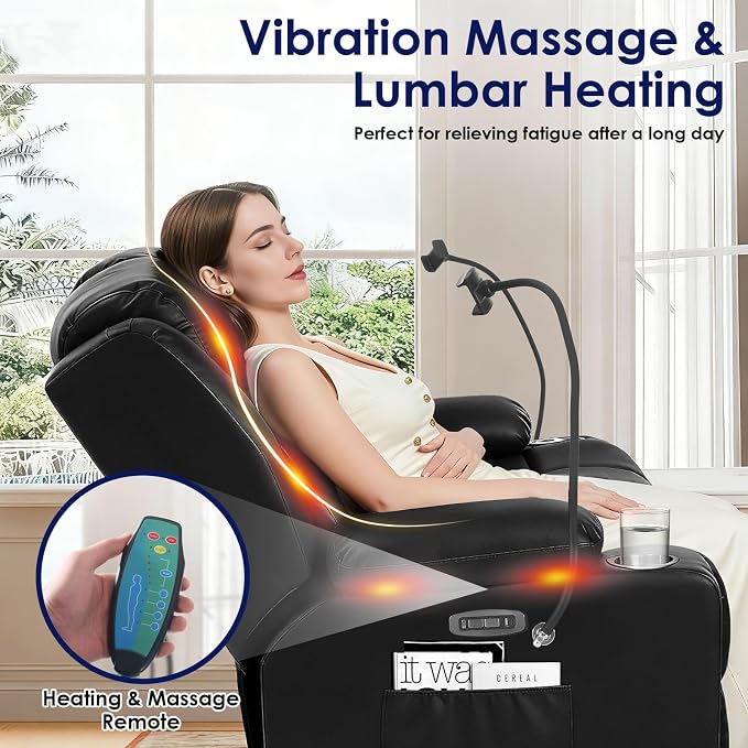 Redlife Power Loveseat Recliner Sofa with Blue LED Base Lights - Image 5