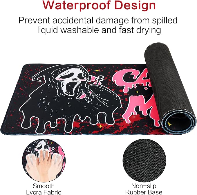 Large Gaming Mouse Pad 31.5 x 11.8in Desk Mat for Office Mousepad Anti-Skid Rubber Base Soft Comfortable and Durable Desk Pad (Black) - Image 3