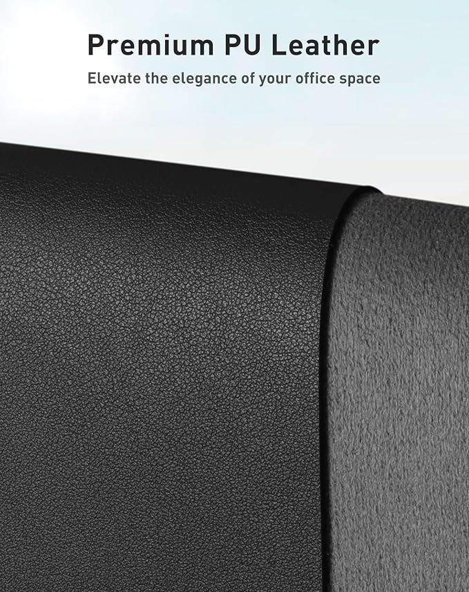 Aothia Faux Leather Desk Mat - Large Mouse Pad, Non-Slip PU Leather Blotter, Waterproof Writing Surface for Office and Home (Black, 40" x 24") - Image 2