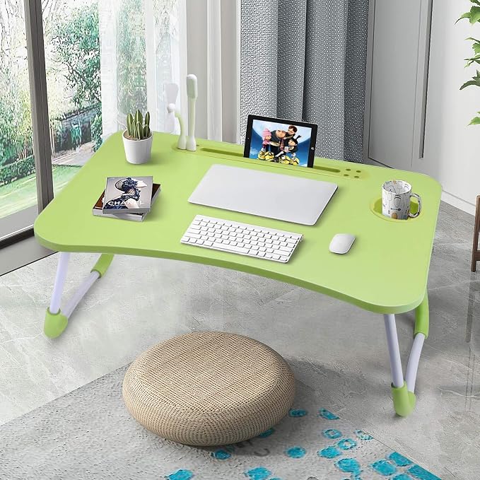 Slendor Foldable Lap Desk with Cup Holder for Bed, Couch, Floor - Image 3