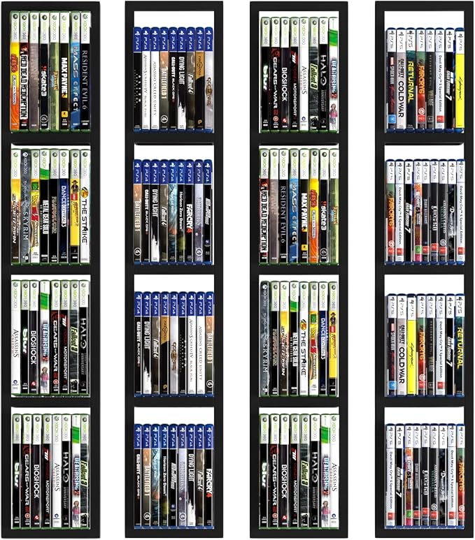 You Have Space Black Floating Shelves for Wall, 34 Inch Video Games, CD, DVD Storage Shelves, Metal Cube Storage Shelf Set of 4 - Image 4