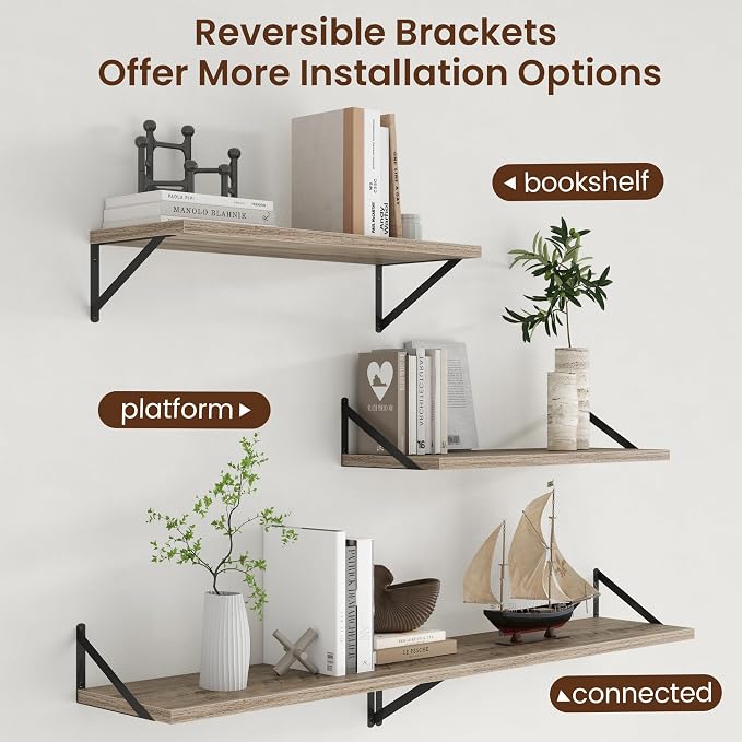 Axeman 12 Inch Deep Grey Floating Shelves 30 Inches Long - Image 4