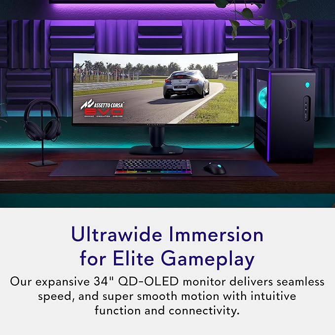 Alienware 34 240Hz QD-OLED Curved Gaming Monitor - AW3425DW - 34.2-inch WQHD (3440 x 1440) 0.03ms Display, 1800R Curve, AMD FreeSync Premium Pro, VESA AdaptiveSync, DisplayHDR TrueBlack 400 - Image 2