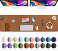 Aothia Faux Leather Desk Mat - Large Mouse Pad, Non-Slip PU Leather Blotter, Waterproof Writing Surface for Office and Home (Brown, 63" x 17") by AothiaSimpleNaturalUnique