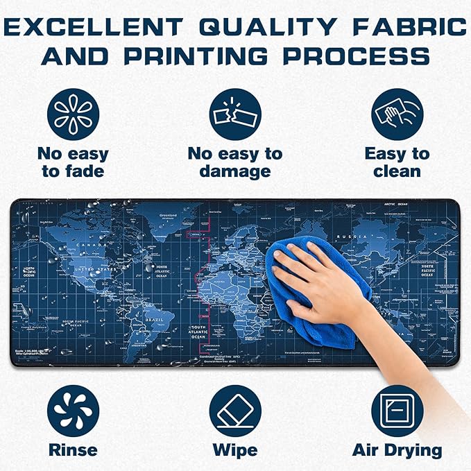 Mouse Pad Gaming - Desk Mat for Keyboard and Mouse - Large Mouse Pads for Desk, Gaming Mousepad with Non-Slip Base, Desks Pad (31.5" X 11.8") for Game, Office and Home - Image 3