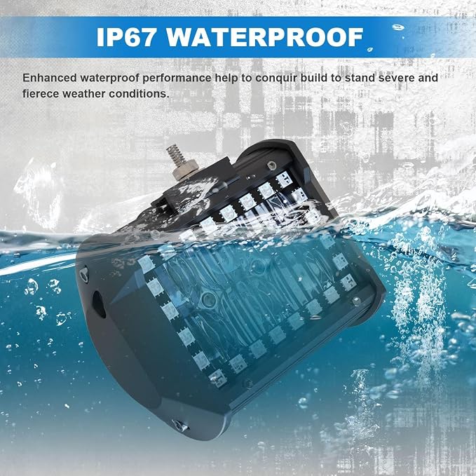 Lpteso 4X 4Inch LED Flood Work Pods with RGB Chasing Halo Ring Fog Lights - Image 3