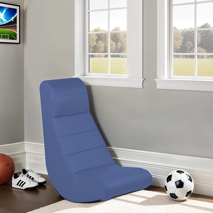 Factory Direct Partners Soft Ergonomic Horizontal Soft Floor Video Rocker - Cushioned Ground Chair Great for Reading, Gaming or Watching TV for Kids, Teens and Adults - Navy, 10489-NV - Image 2