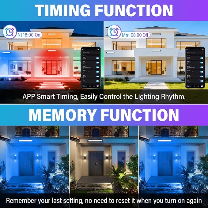 RIGIDON 2 Pack 28W LED Wall Washer Light, Dimmable Music Sync RGB Light Bar - Image 5