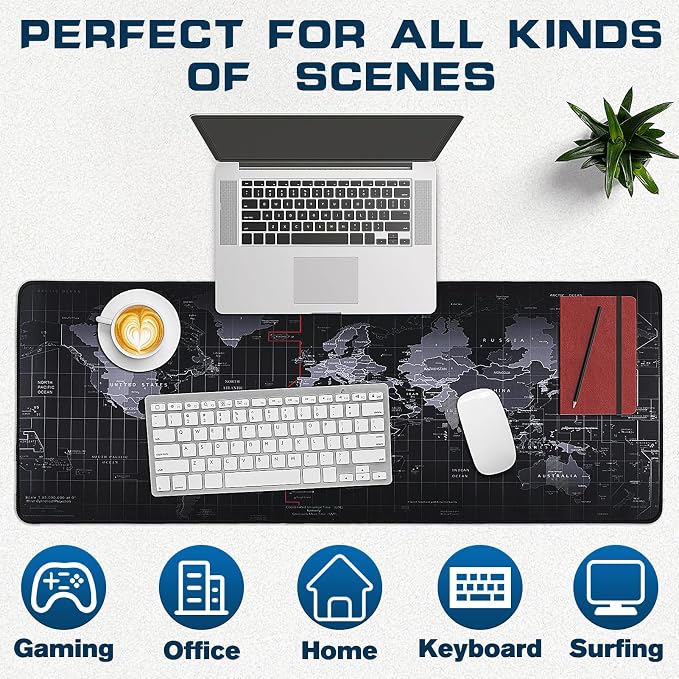 Mouse Pad Gaming - Desk Mat for Keyboard and Mouse - Large Mouse Pads for Desk, Gaming Mousepad with Non-Slip Base, Desks Pad (31.5" X 11.8") for Game, Office and Home - Image 6