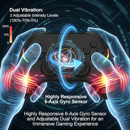 Megadream Phone Controller for PC/Switch 2|Swith/Android/iPad/Tablet/iPhone Controller - RGB light - Hall Effect Trigger/Joystick - Call of Duty, Roblox, Genshin Impact, Direct Play - Image 4