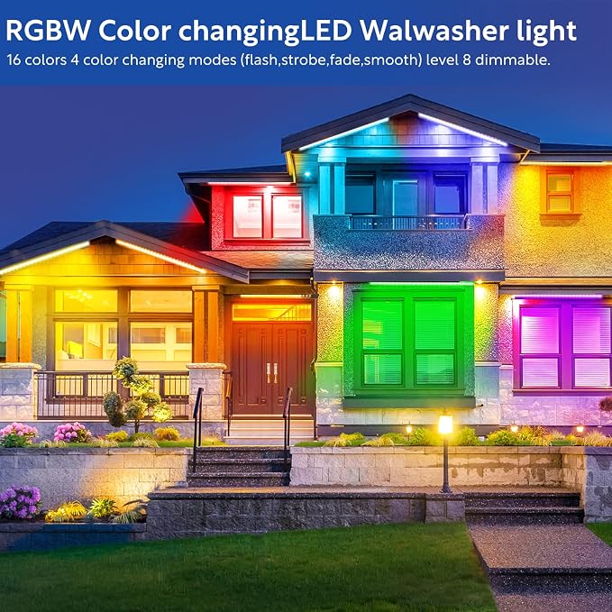 HNRLOY RGB Wall Washer Light Bar, 72W RGB Color Changing Landscape Wall Wash Lights, 47.2 Inch 120V Dimmable Stage RGB LED Light Bar for Hotel,Building,Christmas Garden Lighting - Image 2