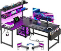 DurayLoly L Shaped Gaming Desk with No Side Bar Shelf for Small Space,Black by Durayloly