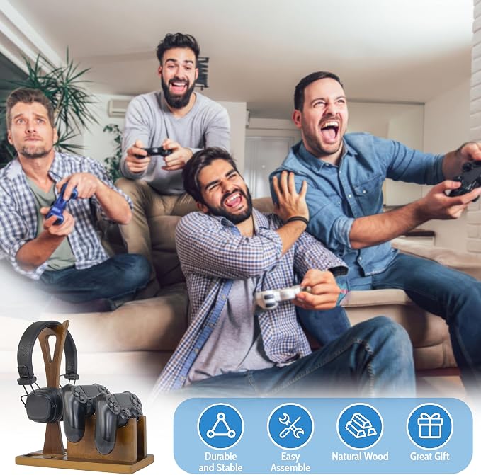 Game Controller Holder Gifts for Gamers to Organize Gaming Accessories & Headphone Holder, Unique Gamer Gifts Headset Stand Controllers Holders, Stylish Controller Stand Gaming Equipment - Image 3