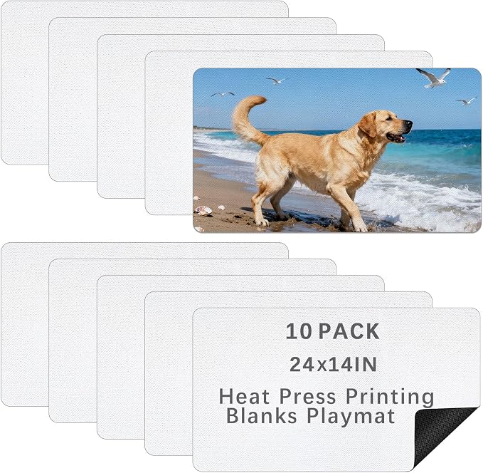 10 Pcs Sublimation Blanks Playmat 14x24 Inch,Trading Board Game mat is Made of Rubber, Versatile Card Game mat and Desk pad for Home Office Use by Anpuimult