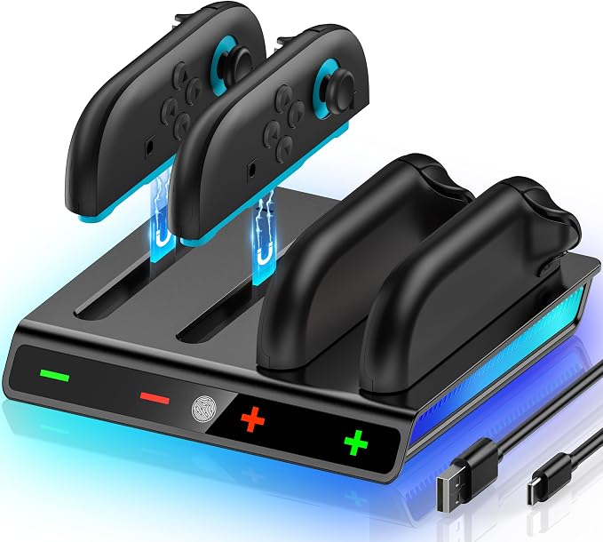 Svetaecho Enhanced Controller Charger Station Compatible with Switch 2 Joy Con, Magnetic Fast Charging Dock for Switch 2 Joy Con Charger Accessories PlayStation 3 by Svetaecho