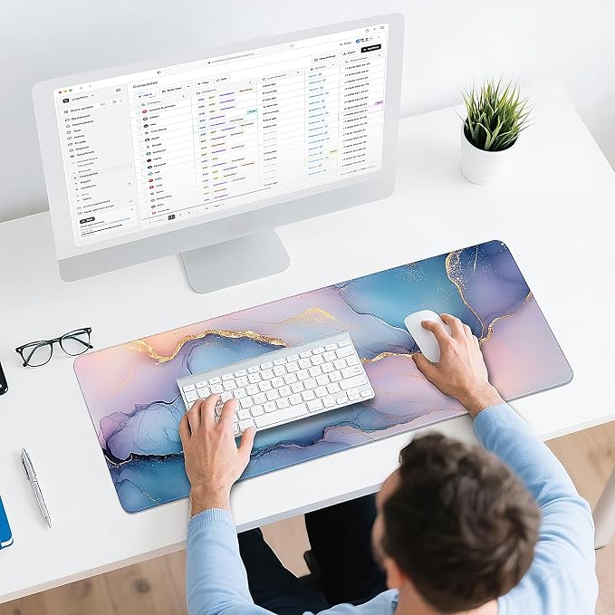 Gaming Mouse Pad - (31.5"×11.8") Marble Large Mouse Pads for Desk - Desk Mat for Keyboard and Mouse with Non-Slip Base, Desks Pad Matfor Game/Office & Home - Image 6