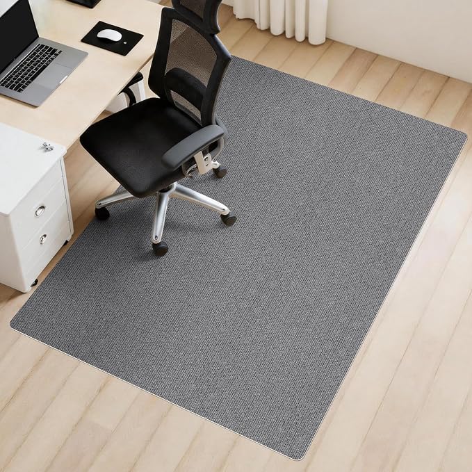 Sycoodeal Office Chair Mat for Hardwood Floor,Slip Resistant Floor Mat for Rolling Chairs,Easy to Clean,Large Floor Protector Office Computer Gaming Chair,Grey(48"x60") by SYCOODEAL