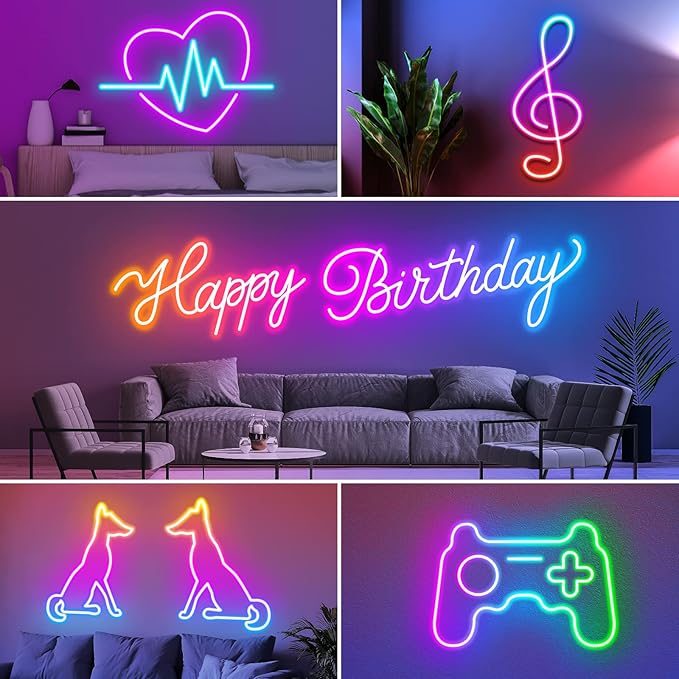 AILBTON 100FT Neon Rope Lights, RGB LED Strip Lights, Waterproof IP67 LED Lights for Bedroom, DIY Design, Music Sync, Remote Control, Multiple Modes for Bedroom - Image 4