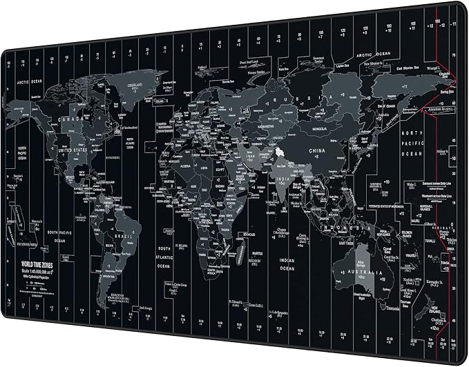 JIALONG Large Gaming Mouse Pad Extended Desk Mat XXL Mousepad with Non-Slip Keyboard Pad for Office Laptop, Computer and PC - 35.4 x 15.7 inches World Map by JIALONG