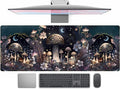 Teng DA Qing Cute Dark Mushroom Moon Night Mouse Pad XL Extended Gaming Mat with Stitched Edges, Computer Laptop Keyboard and Mouse Mat for Women Office Desk Decor, 31.5x11.8 in by TENG+DA+QING