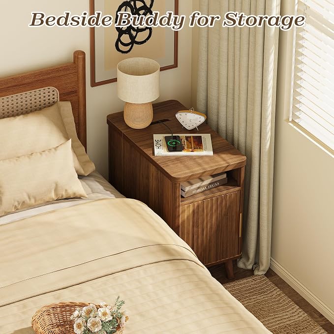 Huuger Narrow Nightstand with Charging Station, USB-C Port - Image 7