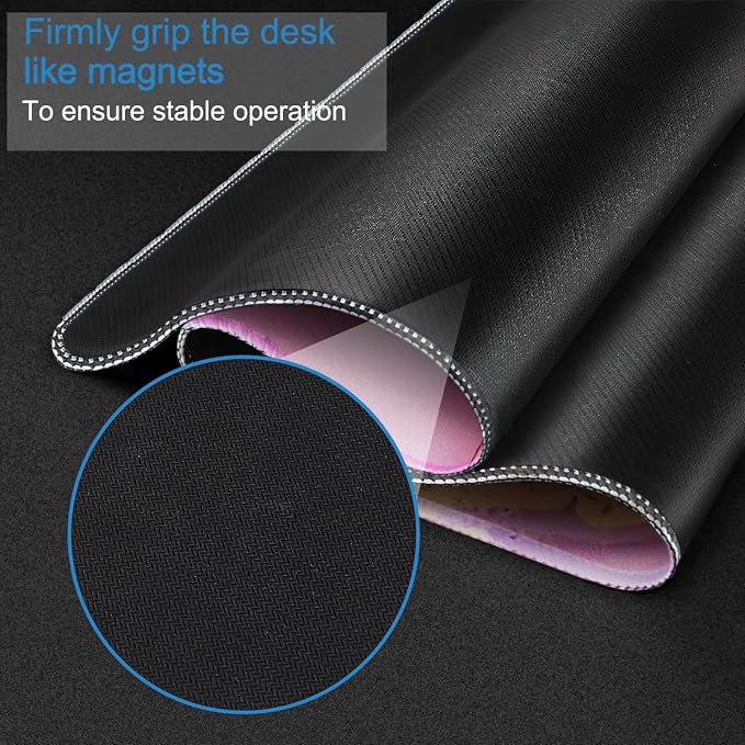 Extra Large Mouse Pad 31.5 x 11.8 in, Gaming Mousepad with Stitched Edges, Premium Microfiber Cloth Surface, Waterproof Non-Slip Base Keyboard Desk Mat for Home Office Gaming, Marble Pink - Image 4