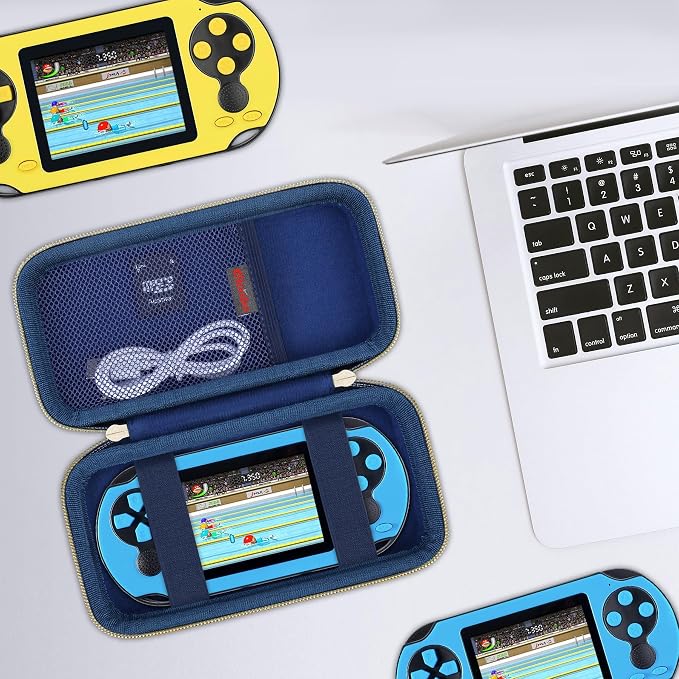 Elonbo Carrying Case for WELLST·G/ TaddToy/ Beijue/ Family Pocket/ CCTU/ X-JOYKIDS/ GREENCREEK/ Beico/ KAVOYI/ GuaiyeyeAP/ TEBIYOU Handheld Game Console, Portable Electronic Gaming Player Bag, Blue - Image 7