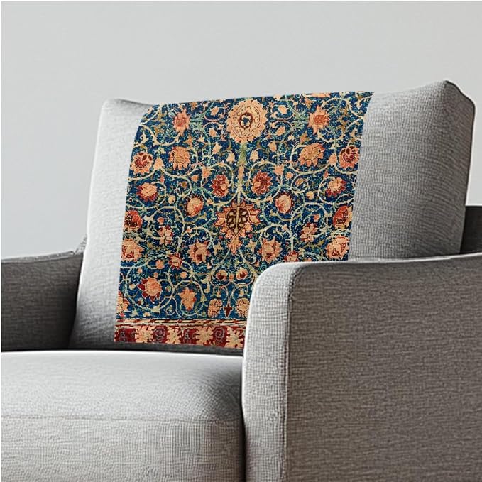 William Morris Fruit Small Recliner Headrest Cover 26x16 Inch Set of 2 - Easy to Install Polyester Slipcover Chair, Decoration & Non-Slip Design with Fixing Nails for Office/Home by ZCFYGDX