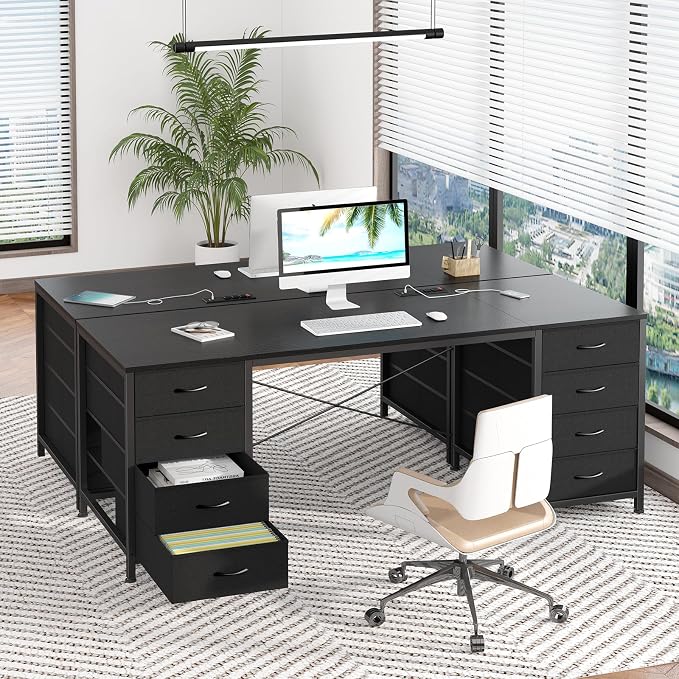 60 Inch Computer Desk with 8 Drawers for Home Office, Bedroom, Living Room - Image 9