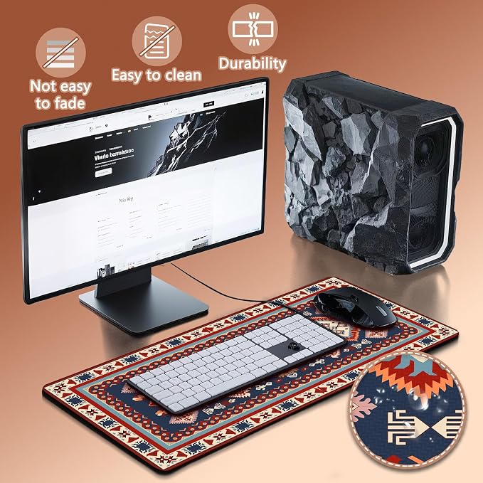 Mouse Pad Gaming - Desk Mat for Keyboard and Mouse - Large Mouse Pads for Desk, Gaming Mousepad with Non-Slip Base, Desks Pad (31.5" X 11.8") for Game, Office and Home - Image 4