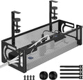 Under Desk Cable Management Tray, 15.7'' No Drill Steel Desk Cable Organizers, Wire Management Tray Cable Management Rack (1 Pack-Black) by BESTFORYOU