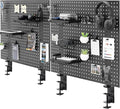 VIVO Black Clamp-on 60 x 24 inch Desk Pegboard, PP-DK30B-2 | Steel Privacy Panel, Magnetic Peg Board, Office Accessory Organizer, Above or Under Desk Placement by Unknown