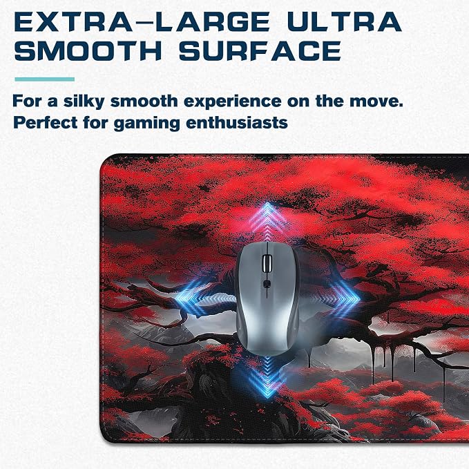 Mouse Pad Gaming - Desk Mat for Keyboard and Mouse - Large Mouse Pads for Desk, Gaming Mousepad with Non-Slip Base, Desks Pad (31.5" X 11.8") for Game, Office and Home - Image 4