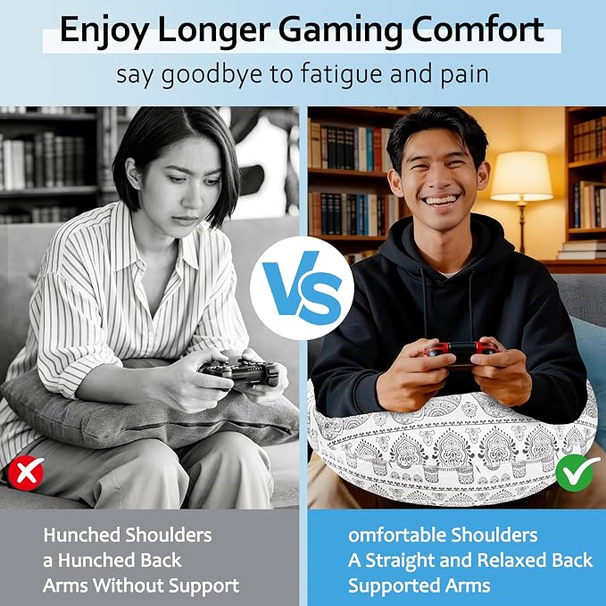 Crafting Pillow for Crocheting, Crochet Pillow for Lap Support, 12 Fun Print Styles, Ergonomic Arm Support, For Bed, Floor, Chair Comfort, Pain Relief and Fatigue for Gaming and Woking (elephant) - Image 6