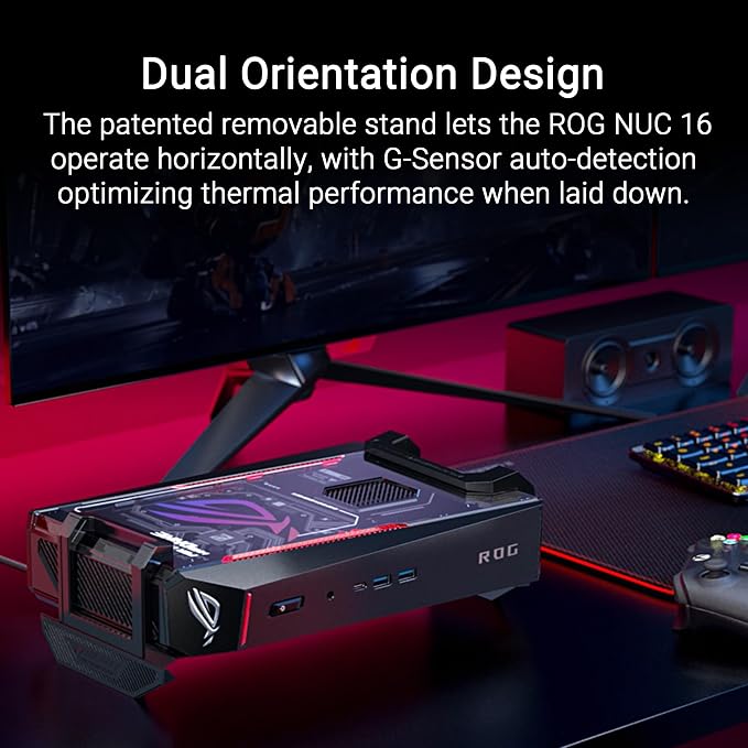 ROG NUC 16 AI Gaming Mini PC with Intel Core Ultra 9 290HX Plus, NVIDIA GeForce RTX 5080 Mobile GPU, 32GB DDR5 RAM, 1TB PCIe Gen4 SSD, Wi-Fi 7, Thunderbolt 4, Triple-Fan Cooling, 3-Year Warranty - Image 5