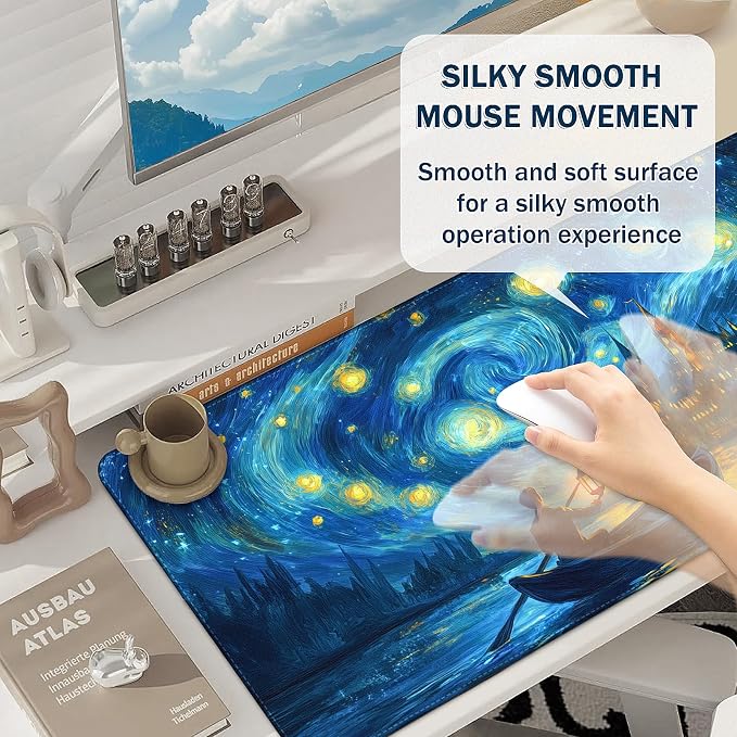Mouse Pad Gaming - Desk Mat for Keyboard and Mouse - Large Mouse Pad for Desk, Mousepad (35.4" X 15.7") with Non-Slip Base, Desks Pad Mat Office and Home - Image 4