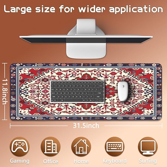 Mouse Pad Gaming - Desk Mat for Keyboard and Mouse - Large Mouse Pads for Desk, Gaming Mousepad with Non-Slip Base, Desks Pad (31.5" X 11.8") for Game, Office and Home - Image 6