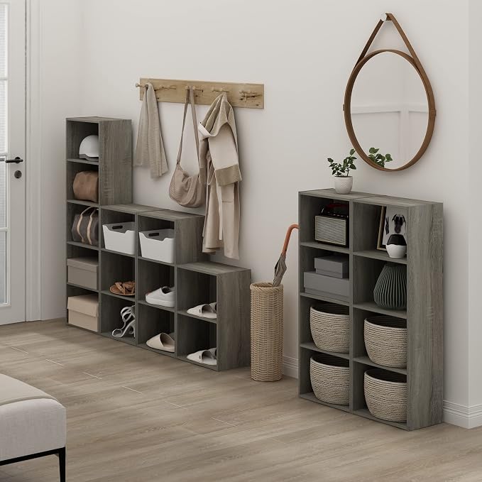 Furinno LUDER 2-Tier Book Shelf, Open Shelves Bookshelf, French Oak - Image 2